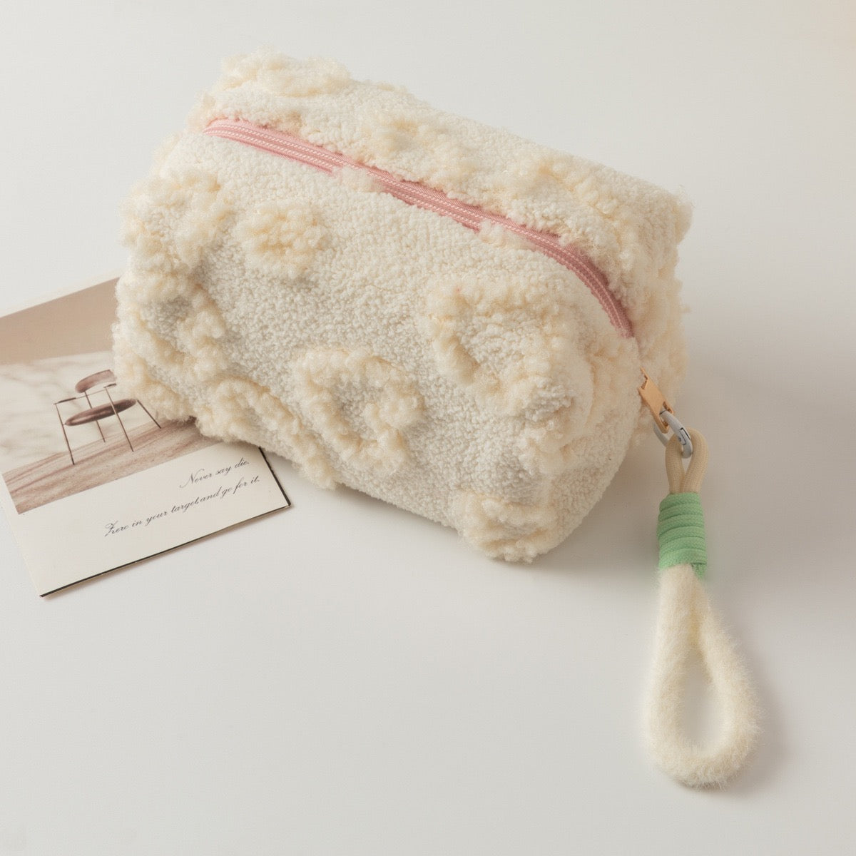 Plush Teddy Heart Makeup Bag