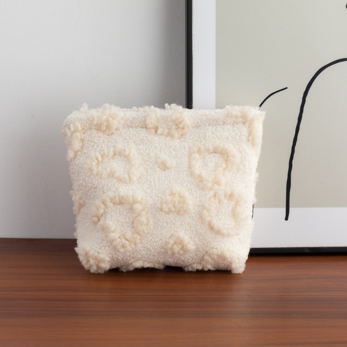 Plush Teddy Heart Makeup Bag